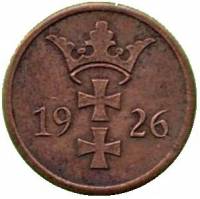() Монета Вольный город Данциг 1923 год 2  ""   Бронза  UNC