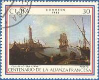 (1983-040) Марка Куба "Гавань"    100 лет Института французкой культуры III Θ