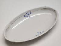 Блюдо овальное сервировочное фарфор Дулево СССР винтаж 1930-е  27 х 15 х 3 см