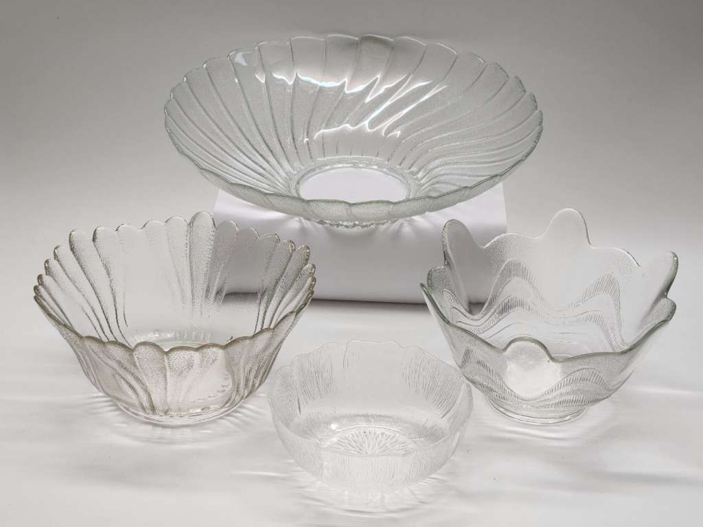 Салатники конфетницы стекло СССР 4 штуки ретро винтаж