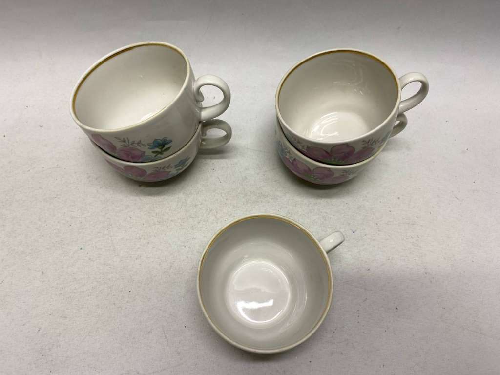 Чайные чашки, Красный фарфорист 5 шт