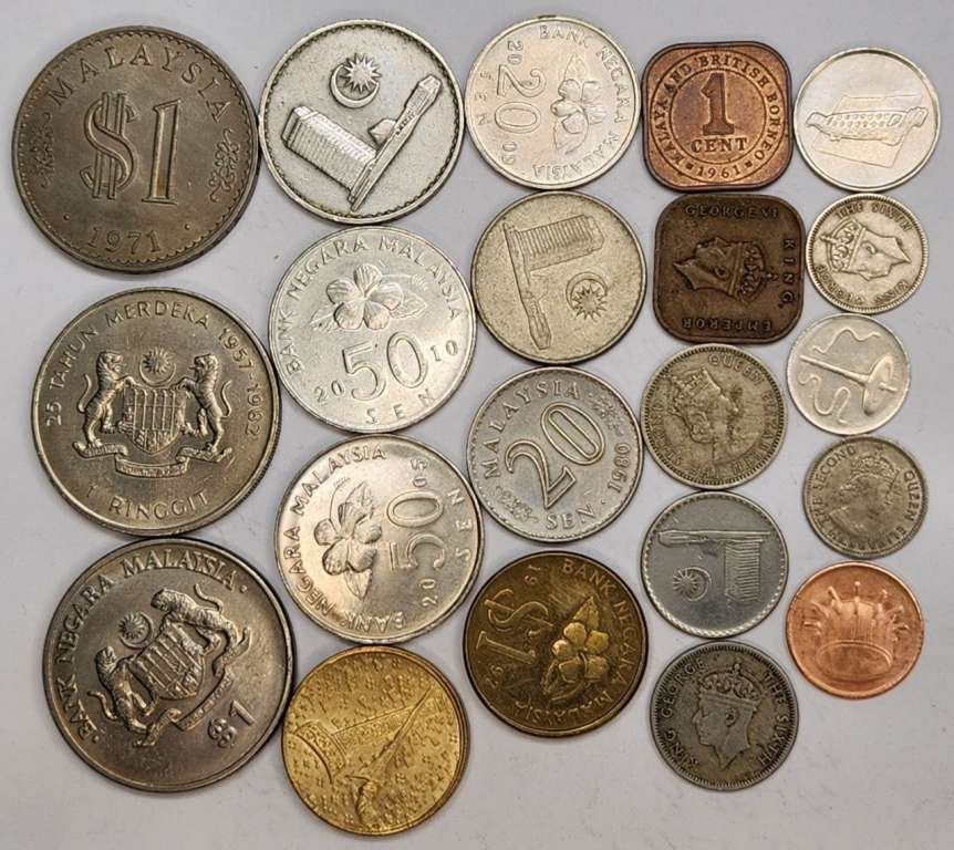 Набор монет Малайзия 21 штука