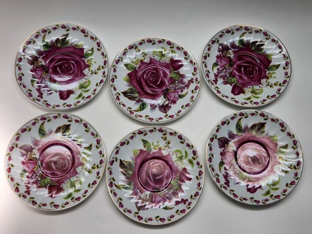 Чайные блюдца 6 штук Yamasen Япония Роза