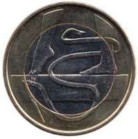 (037) Монета Финляндия 2015 год 5 евро "Гимнастика" 2. Диаметр 27,25 мм Биметалл  UNC