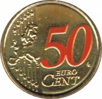 (№2017) Монета Нидерланды 2017 год 50 Euro Cent (50-летия Виллен-Александр)
