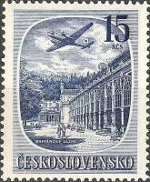 (1951-038) Марка Чехословакия "Мариенбад"    Авиапочта III Θ