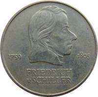 1972A Монета Германия (ГДР) 20 марок Фридрих фон Шиллер  Медь-Никель  XF
