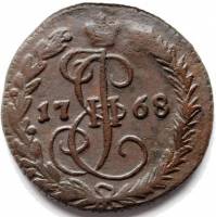 (1768, ЕМ) Монета Россия-Финдяндия 1768 год 1/2 копейки   Деньга Медь  XF