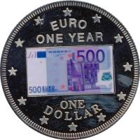 (2003) Монета Острова Кука 2003 год 1 доллар "500 евро"   UNC
