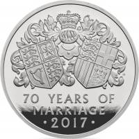 (№2017) Монета Великобритания 2017 год 25 Pounds (Платиновая Годовщина Свадьбы)