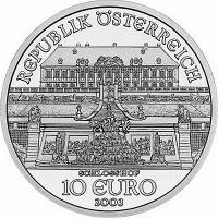 (004) Монета Австрия 2003 год 10 евро "Замок Хоф"  Серебро Ag 925  UNC