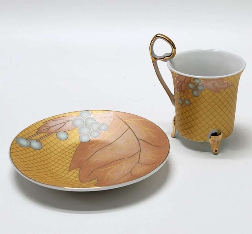 Кофейный сервиз, фарфор, 10 предметов, Китай