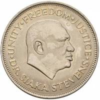 1972 Монета Сьерра-Леоне 50 центов Сиака Стивенс  Медь-Никель  UNC