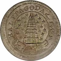 (№1808km354) Монета Индия 1808 год frac12; Pagoda