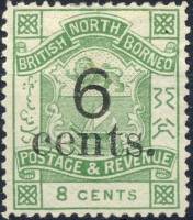 (№1891-46) Марка Северное Борнео 1891 год "Герб", Гашеная