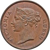(№1845km3) Монета Стрейтс Сетлментс 1845 год 1 Cent