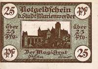 (№1920) Банкнота Германия 1920 год "25 Pfennig"