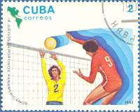 (1983-035) Марка Куба "Волейбол"    Панамериканские игры в Каракасе II Θ