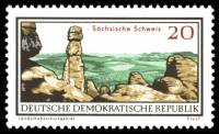 (1966-029) Марка Германия (ГДР) "Саксонская Швейцария"    Охрана природы III Θ