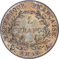 (№1802km649) Монета Франция 1802 год 1 Franc (А, ЛБ, Д, Ж, З, И, К, Л, М, МА, М, Т, У, Ш)