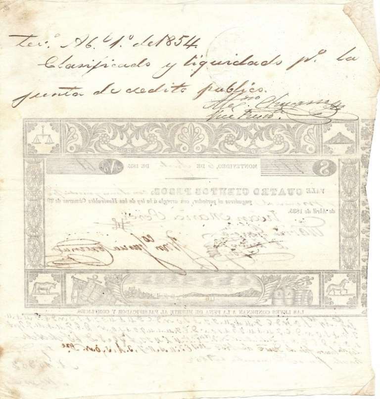 (№1835P-A13) Банкнота Уругвай 1835 год &quot;400 Pesos&quot;