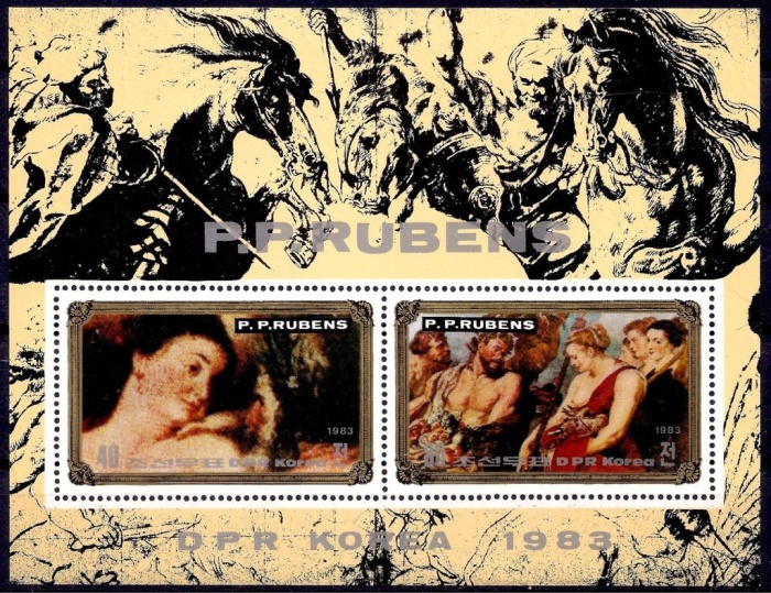 (1983-119) Блок марок  Северная Корея "Картины"   Картины Питера Пауля Рубенса III &Theta;
