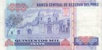 (,) Банкнота Перу 1989 год 500 000 инти    UNC