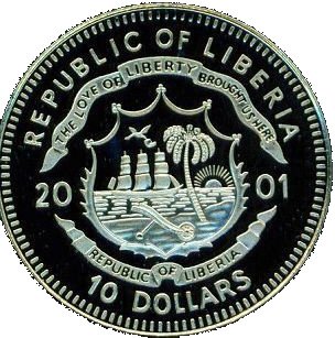 (2001) Монета Либерия 2001 год 10 долларов &quot;Венгерская революция&quot;  Медь-Никель  UNC