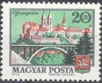 (1973-087) Марка Венгрия "Веспрем"    Городские пейзажи (Стандартный выпуск) II Θ