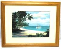 Репродукция в деревянной раме с паспарту, стекло, 35*45 см, (сост. отл.)