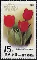 (1989-059) Марка Северная Корея "Тюльпан Геснера"   Цветы III Θ