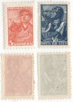 1939-38 40 Серия Набор марок 2 шт СССР Перф греб 11¾:12¼, печ типогр  Станд выпуск Август III O