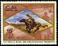 (1986-037) Марка Куба "Конный почтальон"    День почтовой марки II Θ