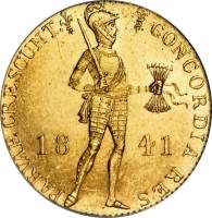 () Монета Нидерланды (Голландия) 1841 год 1  ""   Биметалл (Платина - Золото)  UNC