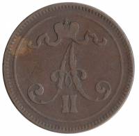 (1867) Монета Финляндия 1867 год 10 пенни    VF