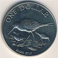 (№1985km55) Монета Новая Зеландия 1985 год 1 Dollar (Черный Стилт)