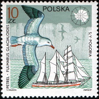 (1987-003) Марка Польша "Антарктический глупыш"    10-летие антарктической станции Генрика Арктовско