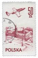 (1978-001) Марка Польша "Самолет над Варшавским замком"    Современная авиация II Θ