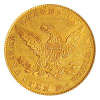 (1864) Монета США 1864 год 10 долларов   Золото Au 900  VF