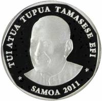 () Монета Самоа 2011 год 500  ""   Биметалл (Серебро - Ниобиум)  AU