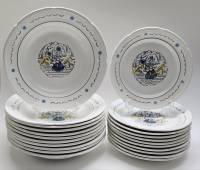 Тарелки десертные 11 шт и суповые 11 шт ЗИК Конаково СССР Кораблик диаметр 20 и 24 см