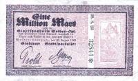 (№1923) Банкнота Германия 1923 год "1,000,000 Mark"