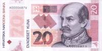 (,) Банкнота Хорватия 2014 год 20 кун "Йосип Елачич"   UNC