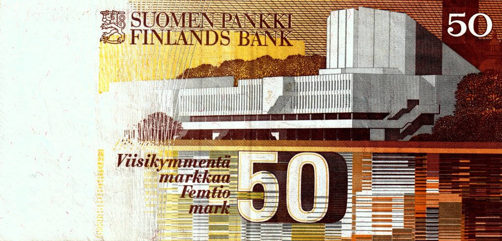 (1986) Банкнота Финляндия 1986 год 50 марок &quot;Алвар Аалто&quot; Uusivirta - Helenius  UNC