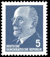(1961-039) Марка Германия (ГДР) "Вальтер Ульбрихт"  синяя  Председатель Гос. совета II Θ