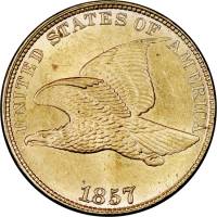 (1857) Монета США 1857 год 1 цент   Медь-Никель  XF