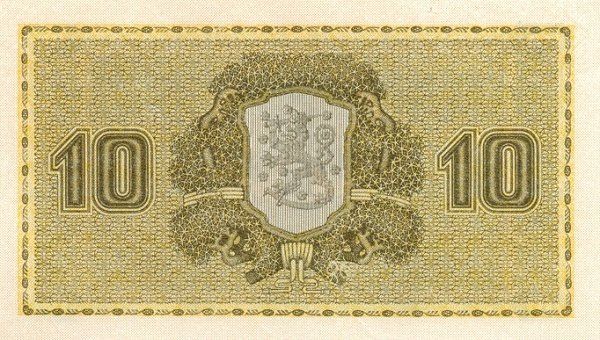 (1922 Litt B) Банкнота Финляндия 1922 год 10 марок    UNC
