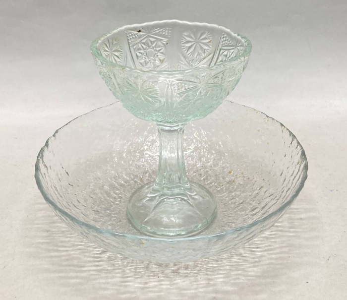 Конфетница + сахарница, стекло, хрусталь