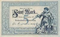 (№1882P-4) Банкнота Германия 1882 год "5 Mark"