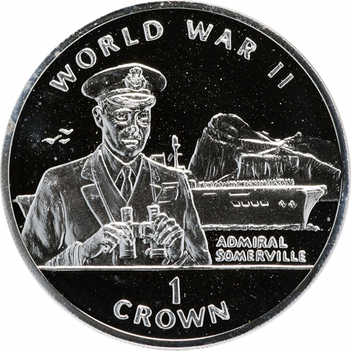 (1994) Монета Гибралтар 1994 год 1 крона &quot;Адмирал Сомервилл&quot;   PROOF